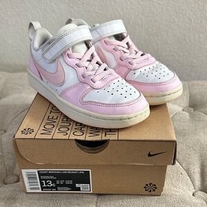 Nike Kids Court Borough Low Sneakers - Pink and White